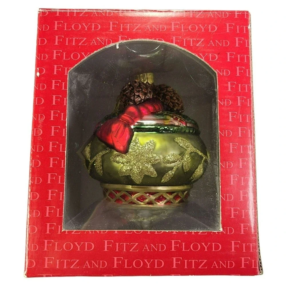 Fitz and Floyd Classics Collection Glass Josn Ball Christmas Ornament Vintage